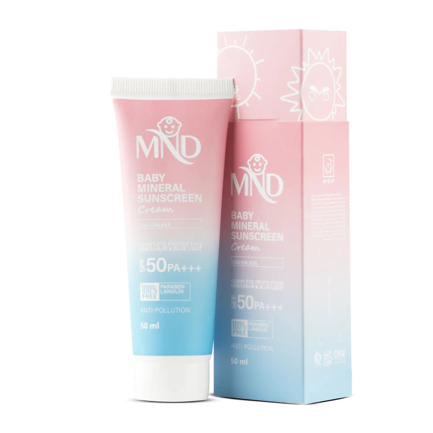 کرم ضد آفتاب فیزیکی کودک ام ان دی با فاکتور حفاظتی 50 (SPF 50)